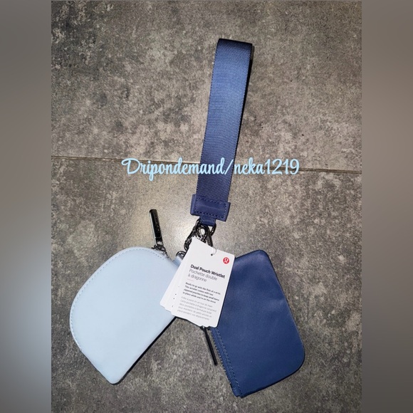 Lululemon Dual Pouch Wristlet- Brilliant Blue/Starch Blue - Picture 4 of 6